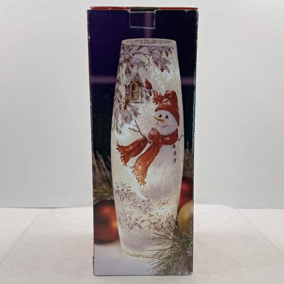 Trimmerry Winter Friends Lighted Vase 11.75" Snowman Dona Gelsinger Cardinals - Picture 12 of 14